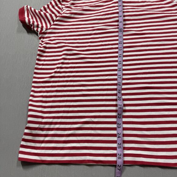 Polo Ralph Lauren Shirt Mens Large Red White Striped Trim Fit Cotton Classic - Picture 5 of 6
